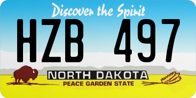 ND license plate HZB497