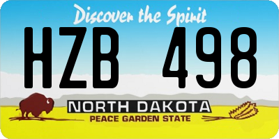 ND license plate HZB498