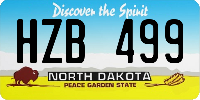 ND license plate HZB499