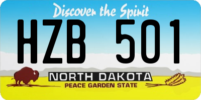 ND license plate HZB501