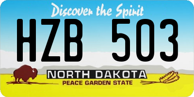ND license plate HZB503