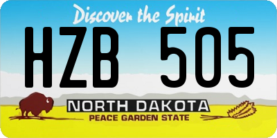 ND license plate HZB505