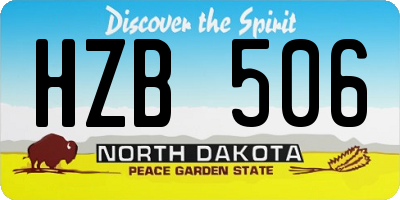 ND license plate HZB506