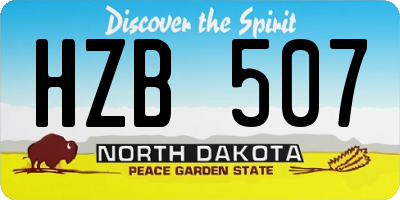 ND license plate HZB507