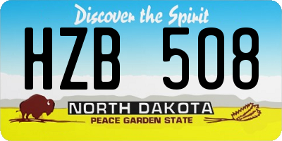 ND license plate HZB508