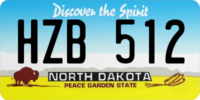 ND license plate HZB512