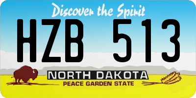 ND license plate HZB513