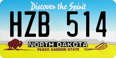 ND license plate HZB514