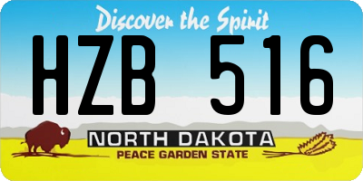 ND license plate HZB516