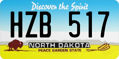 ND license plate HZB517