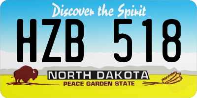 ND license plate HZB518