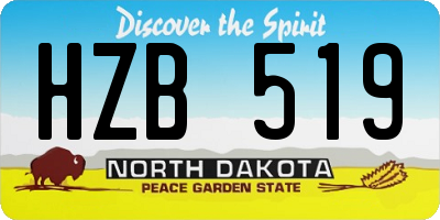 ND license plate HZB519