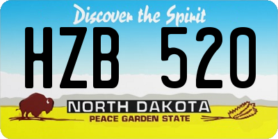 ND license plate HZB520