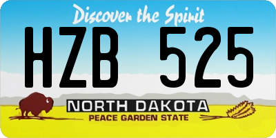 ND license plate HZB525