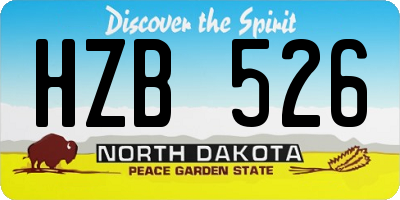 ND license plate HZB526