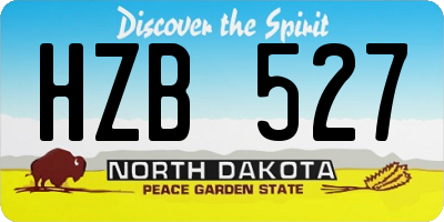ND license plate HZB527