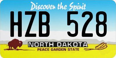 ND license plate HZB528