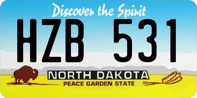 ND license plate HZB531