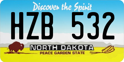 ND license plate HZB532