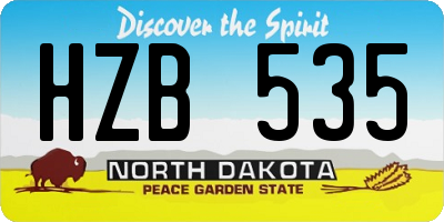 ND license plate HZB535