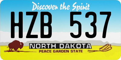 ND license plate HZB537