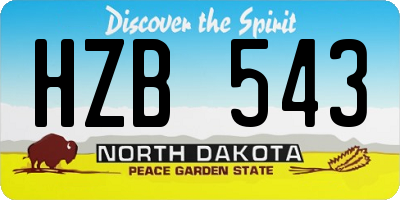 ND license plate HZB543