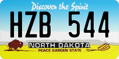 ND license plate HZB544