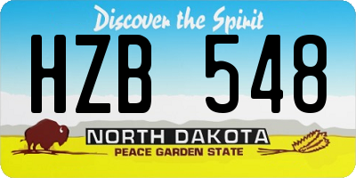 ND license plate HZB548