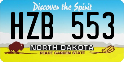 ND license plate HZB553
