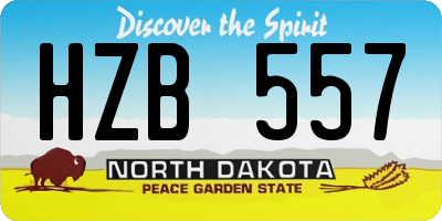 ND license plate HZB557