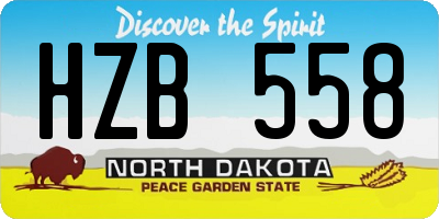 ND license plate HZB558