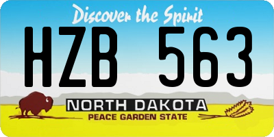 ND license plate HZB563