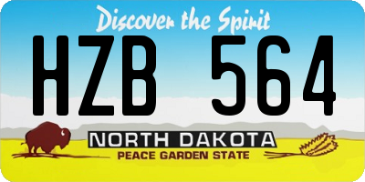 ND license plate HZB564