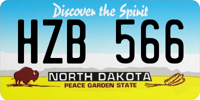 ND license plate HZB566