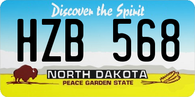 ND license plate HZB568