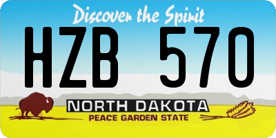 ND license plate HZB570