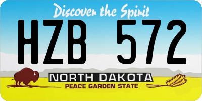 ND license plate HZB572