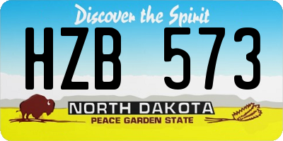 ND license plate HZB573