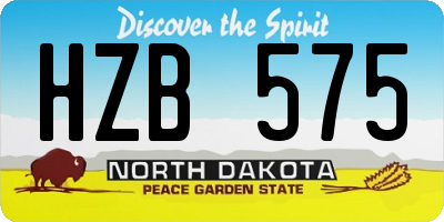 ND license plate HZB575