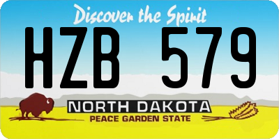 ND license plate HZB579