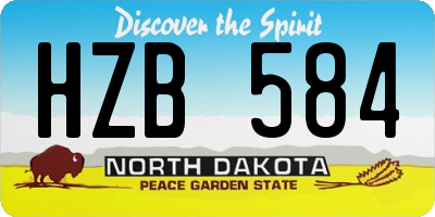 ND license plate HZB584