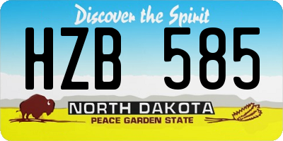 ND license plate HZB585