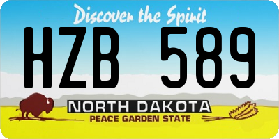 ND license plate HZB589