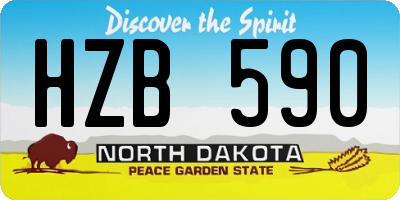 ND license plate HZB590