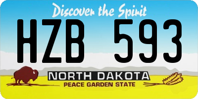 ND license plate HZB593