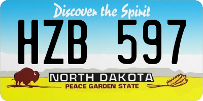 ND license plate HZB597