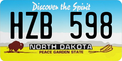 ND license plate HZB598