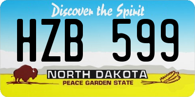 ND license plate HZB599