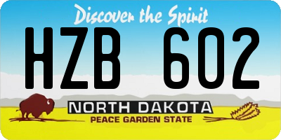 ND license plate HZB602