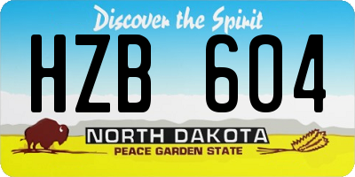 ND license plate HZB604